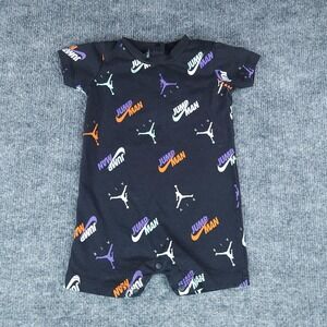 Jordan Romper Infant 6M Black Jumpman Nike Air Logo One Piece Bodysuit